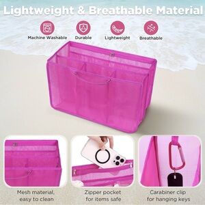 Hot Pink Beach / Bogg Bag Organizer + Phone Holder Bundle | Purse Organizer Set